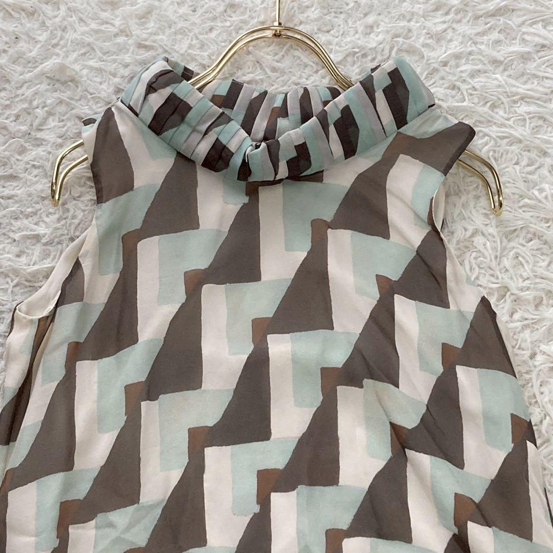 FENDI ノースリーブワンピース ライトグリーン L