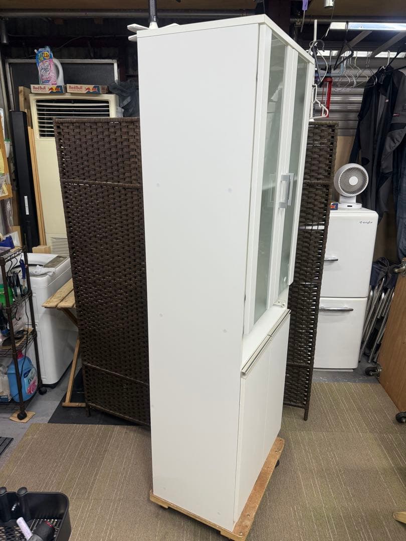 【完成品】【美品】ニトリ　キャビネット　フォルム　SK1860 WH 食器棚