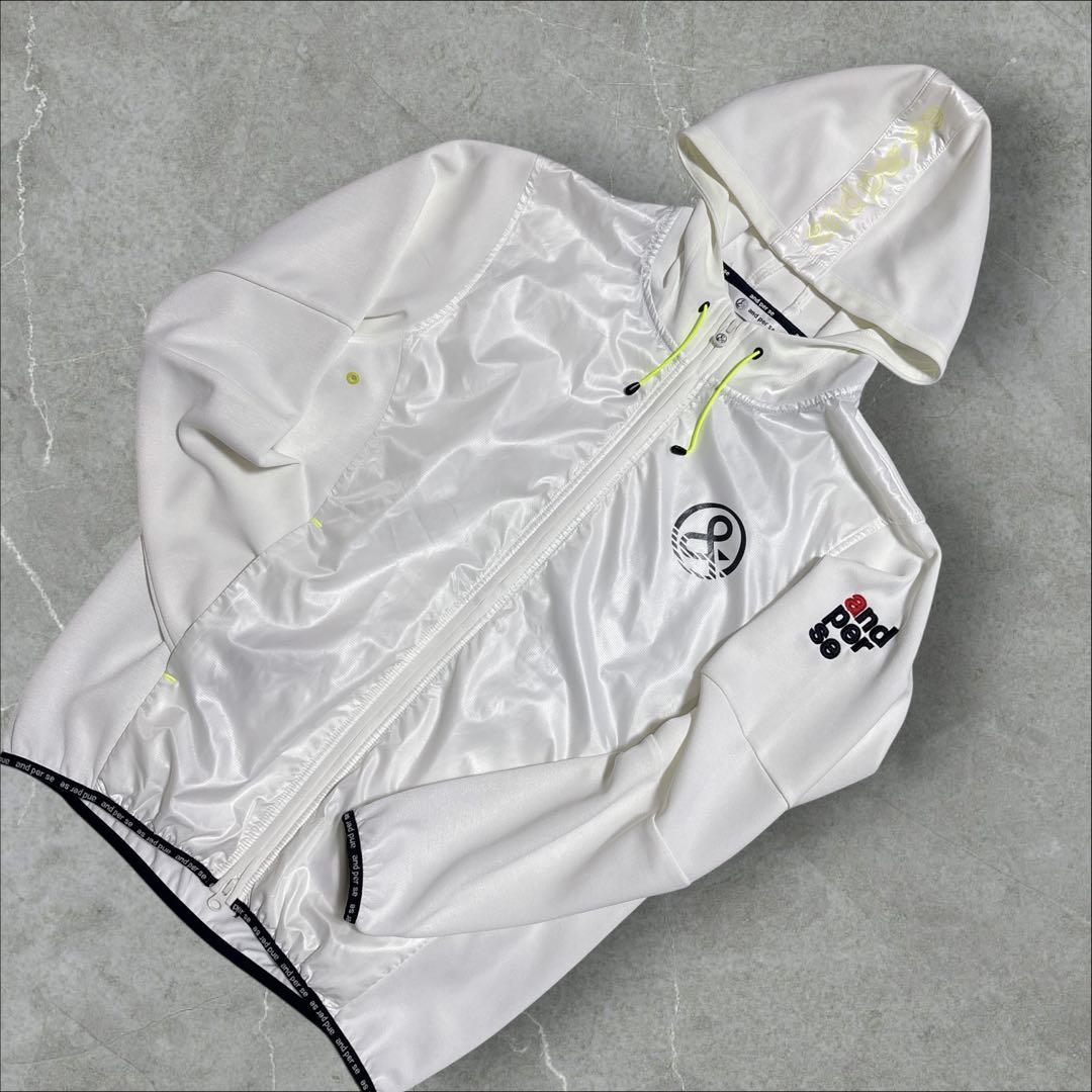 and per seフード付き ウインドブレーカー Mサイズ ホワイト ゴルフ