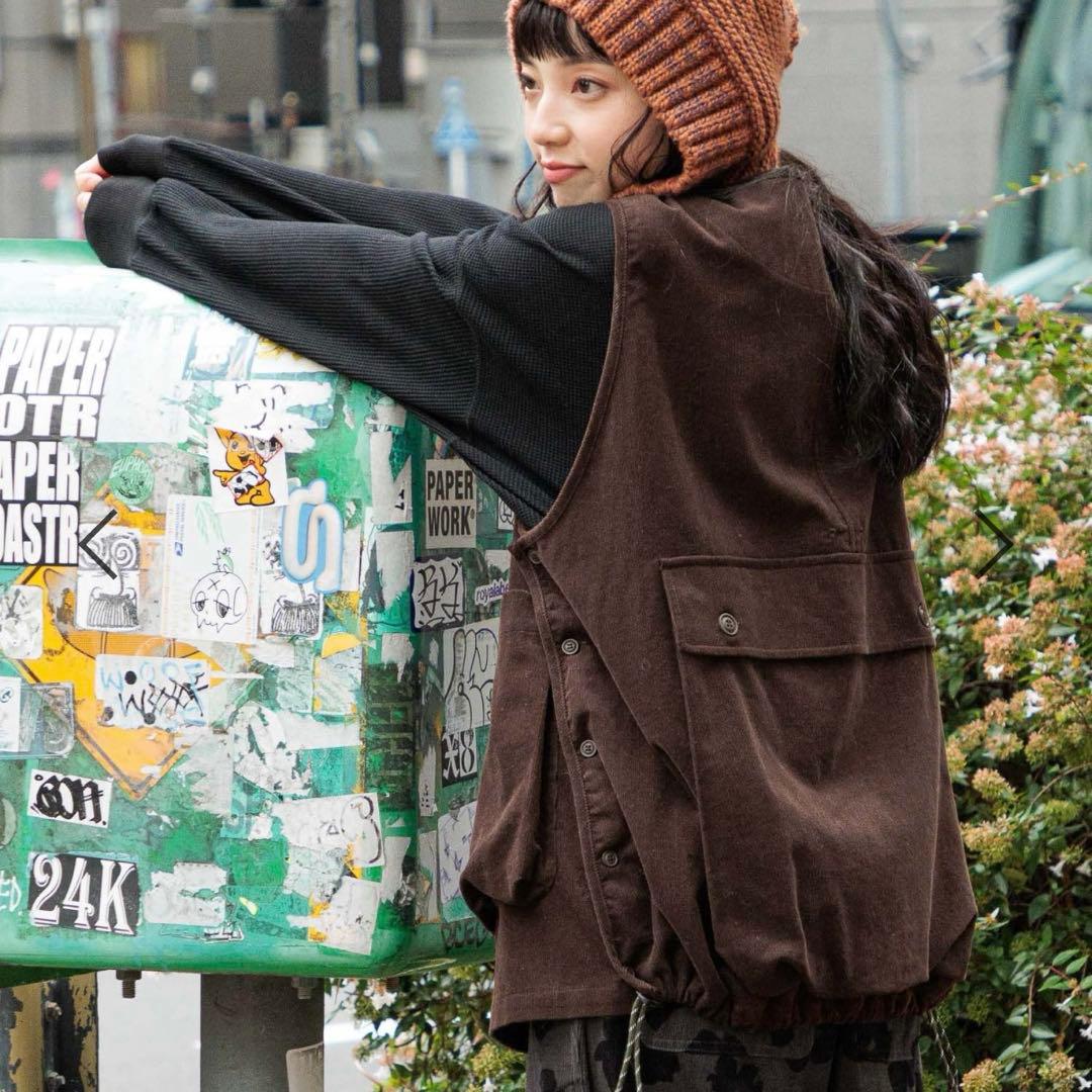 ニコアンド　ボーイズシルエットポケベスト2 ブラウン　新品未使用