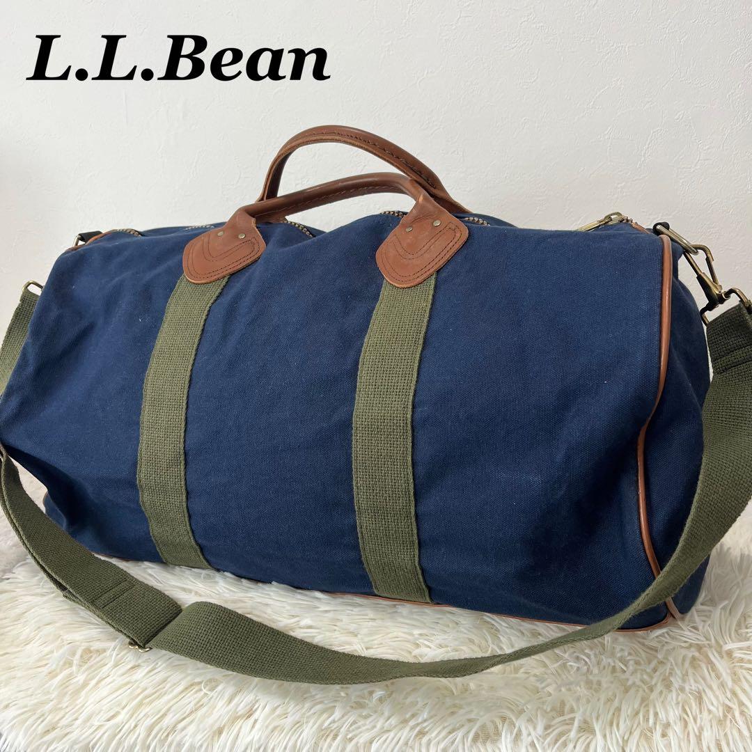 80s L.L.Bean ネイビー ダッフルバッグ ボストンバッグ2way