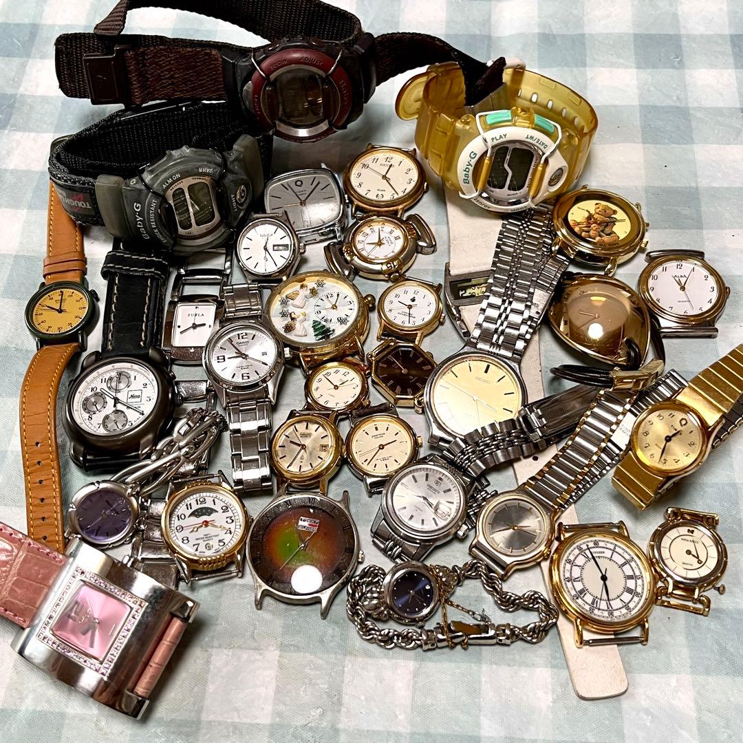 未確認ジャンク☆SEIKO、CITIZEN、Baby-G、TIMEX等32点