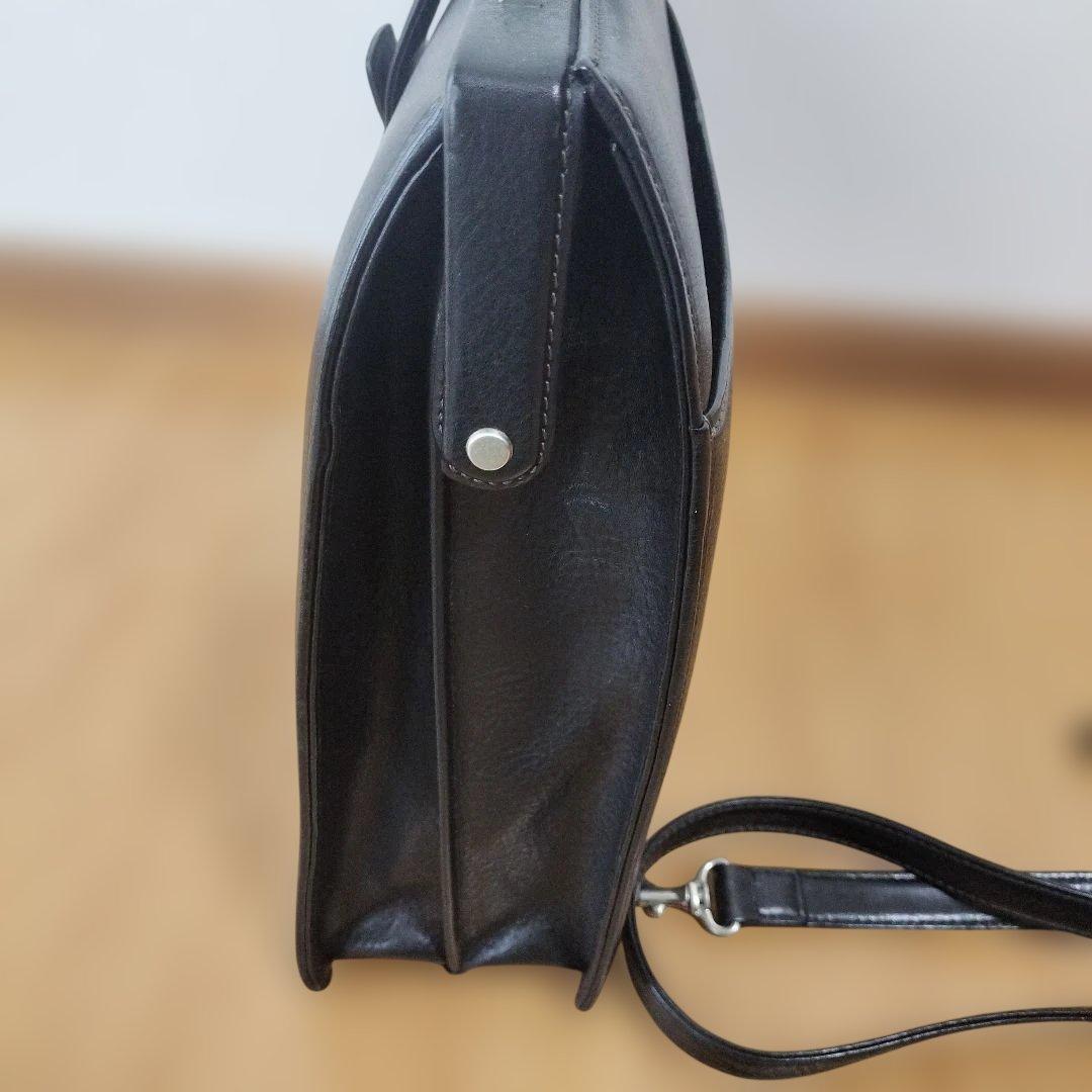 ブラックレザー ビジネスバッグ　ドクターバッグ　　ミラショーン　メンズ