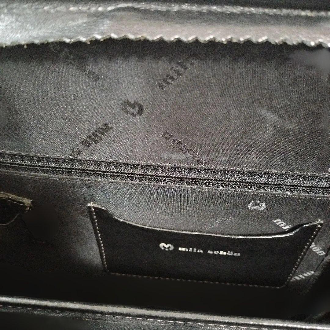 ブラックレザー ビジネスバッグ　ドクターバッグ　　ミラショーン　メンズ