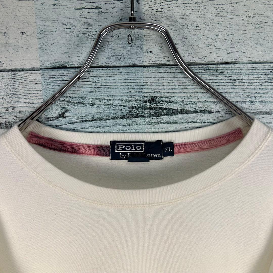 ラルフローレン 刺繍ロゴ トレーナー スウェット ホワイト XL 5687