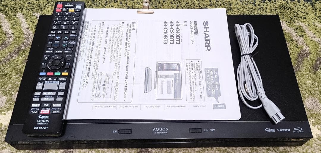 SHARP　シャープ　4K　ブルーレイレコーダー　4B-C10BT3