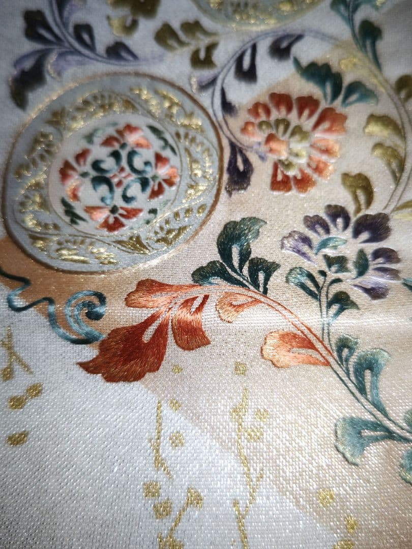 高級袋帯　刺繍　中国蘇州刺繍　夏帯