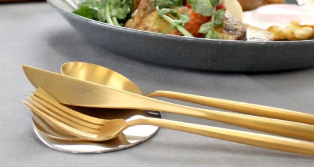 クチポール　ムーンマットゴールド　ディナースプーン・フォーク・ナイフ×4セット