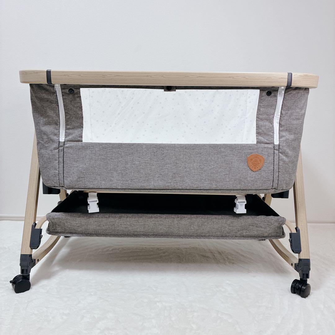 極美品✨️HZDMJ ベビーベッド 添い寝ベッド メッシュ 高さ調節可能 収納付き