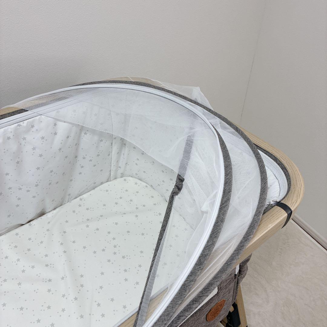 極美品✨️HZDMJ ベビーベッド 添い寝ベッド メッシュ 高さ調節可能 収納付き