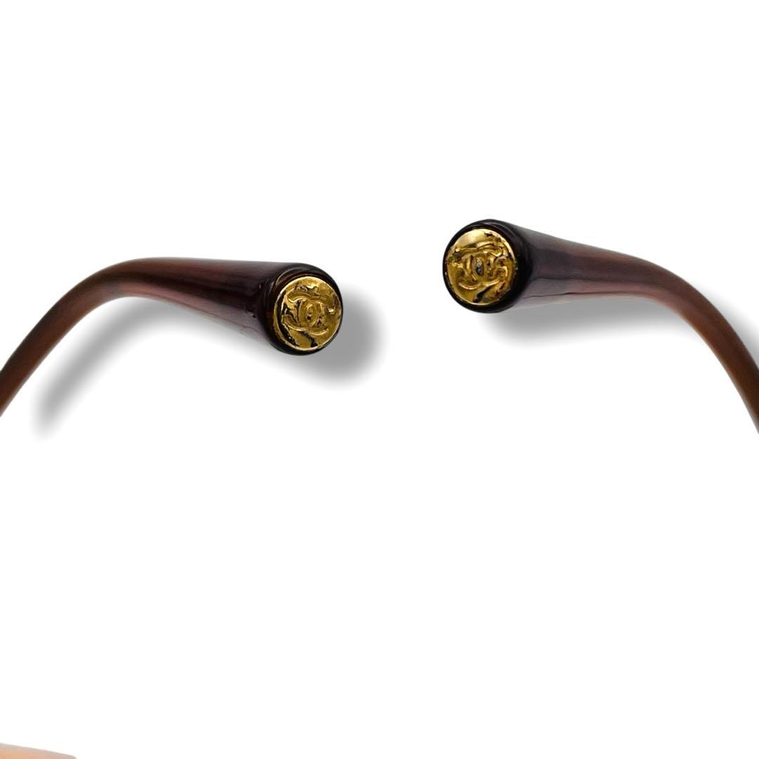 【希少】シャネルサングラス ココマーク リムレス オレンジ系 ヴィンテージY2K