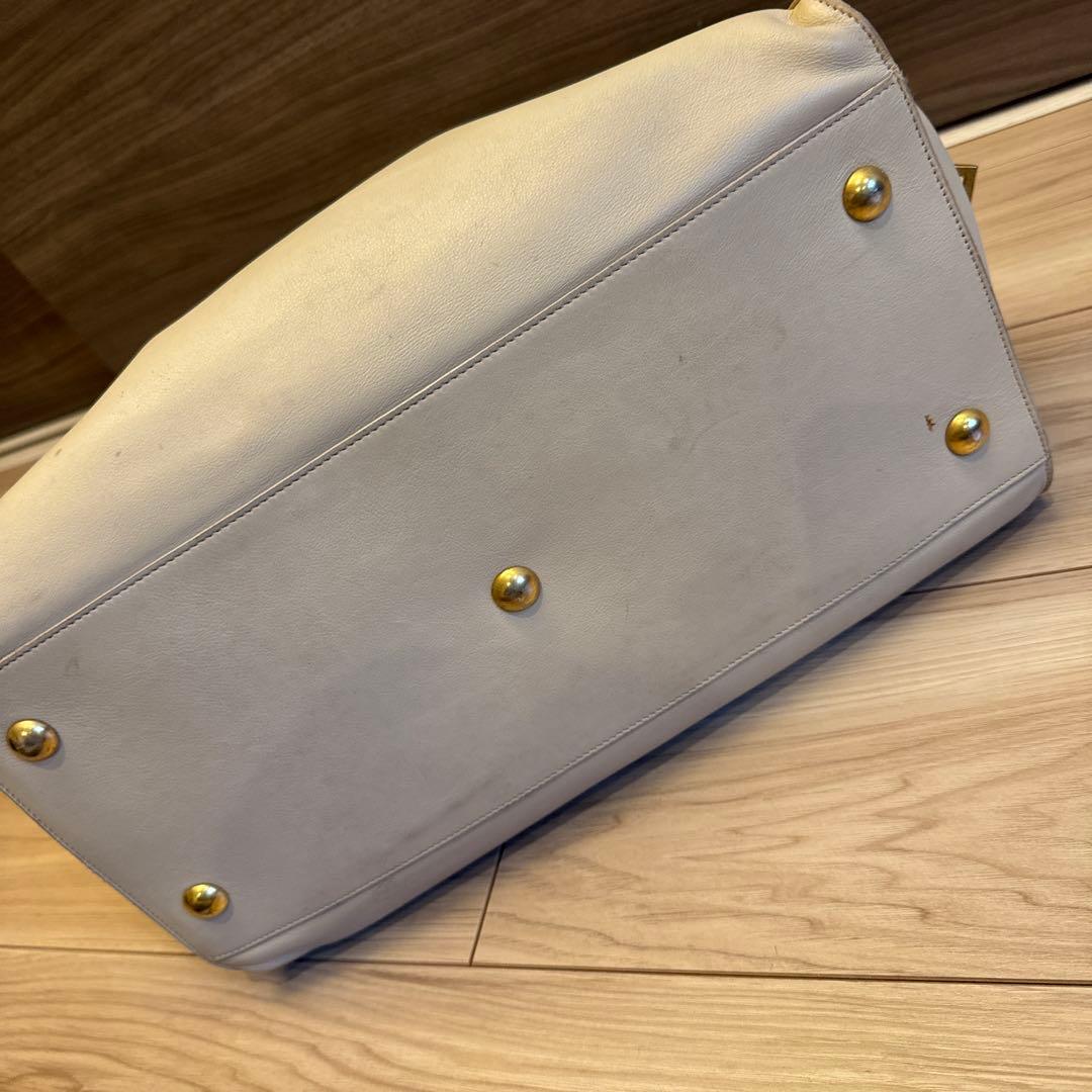 サンローラン　YVES SAINTLAURENT Yラインハンドバッグベージュ