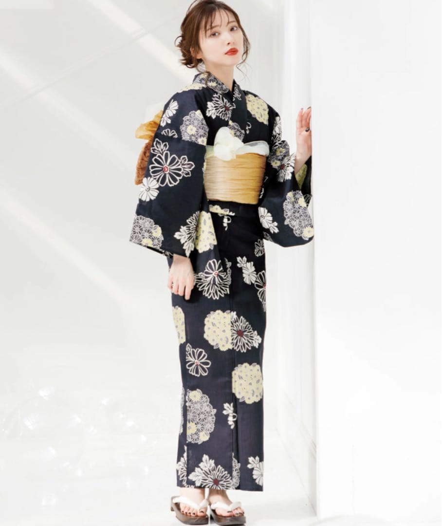 Dita 浴衣【藍紺地に和調古典】※下駄以外