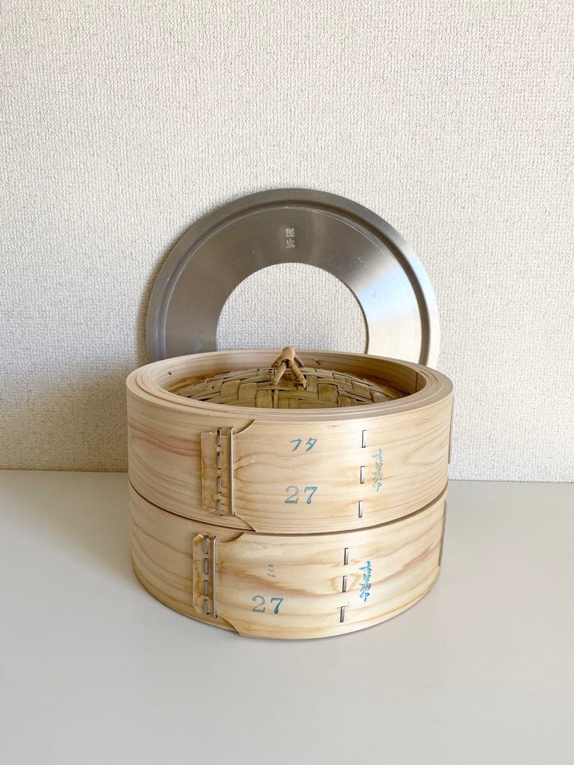 【極美品】 木曽駒印 高級国産 ひのきせいろ 27cm 照宝 蒸し板セット