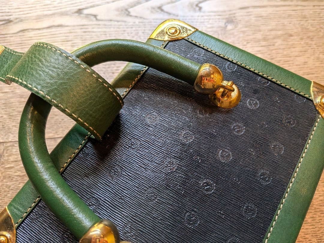 Pollini バニティバッグ 7812 グリーン/ネイビー