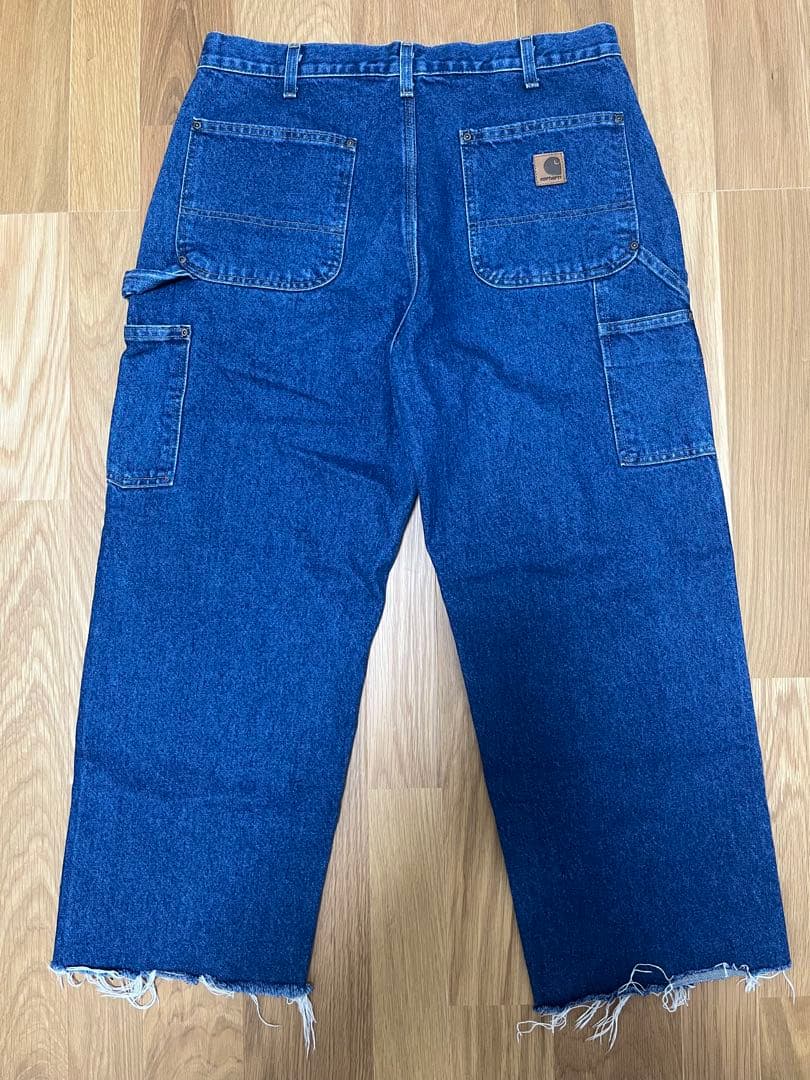 USA製Carhartt カーハート ダブルニー デニム カットオフw36L30