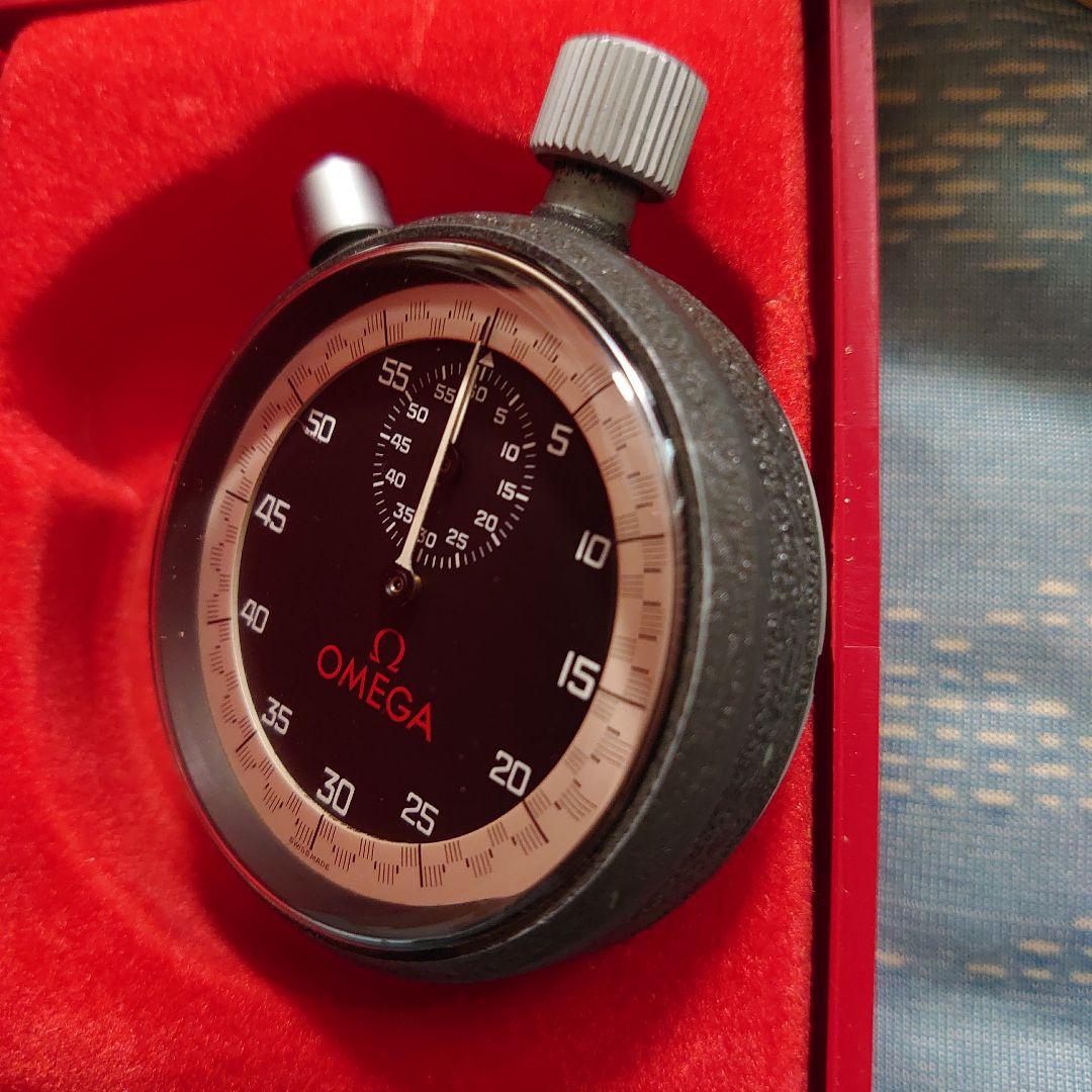 OMEGA アナログストップウォッチ ケース付き