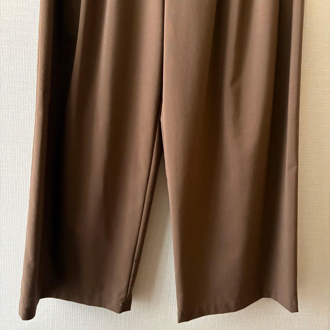 【美品】毛ポリエステルブレンド ワイドタックパンツ BEAUTY & YOUTH