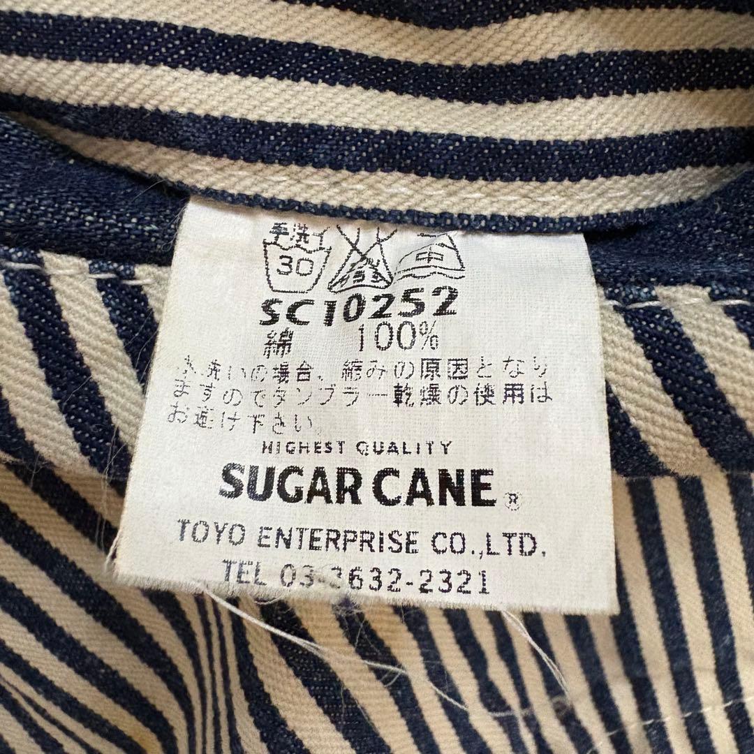 シュガーケーンウォバッシュストライプエンジニアジャケット　デニム切替