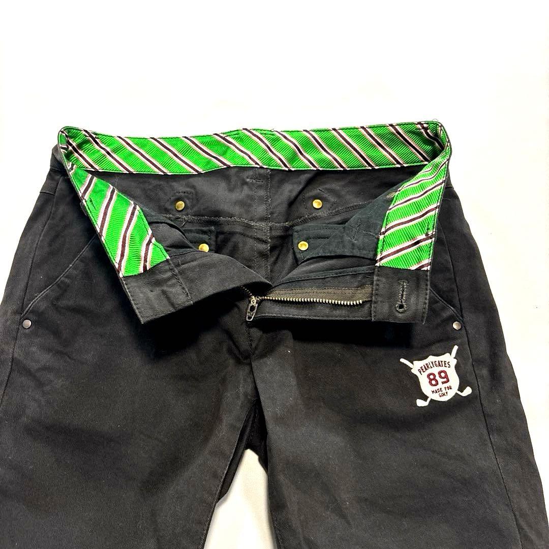 パーリーゲイツ　ロングパンツ　シンチバック　ブラック　0/S オールシーズン