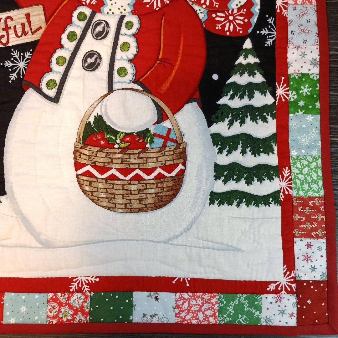 ❄スノーマン＆ワンちゃんサンタ2点おまとめタペストリー❄パッチワークハンドメイド