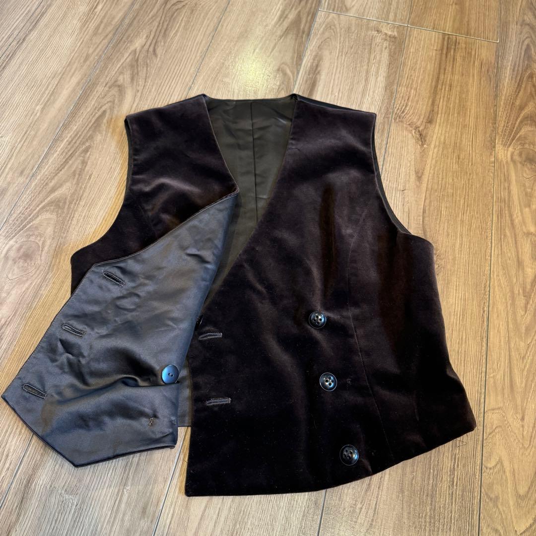 Christian Dior　クリスチャンディオール　シルク混　ベルベットベスト