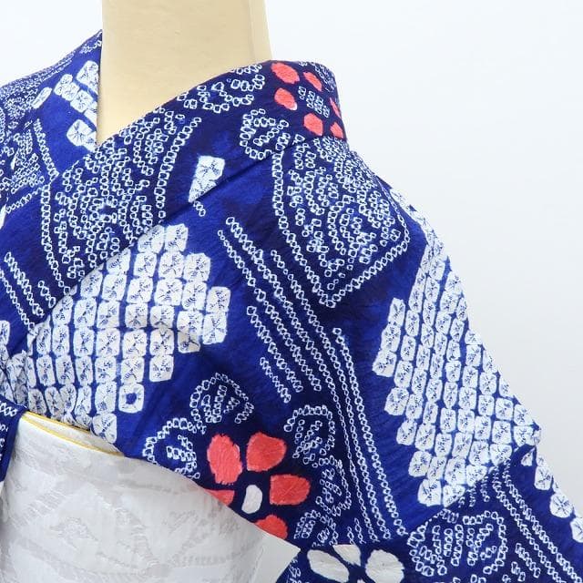 専用Y3481◆有松鳴海絞り 綿 仕付け糸付 手縫い仕立て 高級浴衣
