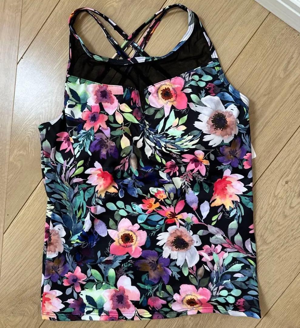 チャコット　ポピーフラワープリントトップ　新品　タグ付き　L 黒　ヨガ