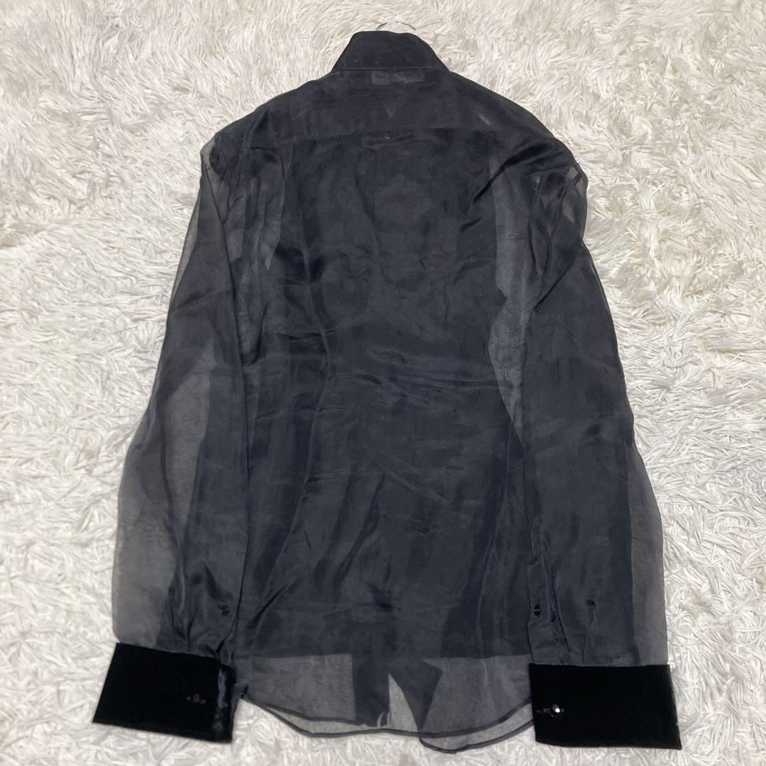 極美品✨現行ラルフローレン　パープルレーベル　シルク　ベロア　ブラウス　M 黒