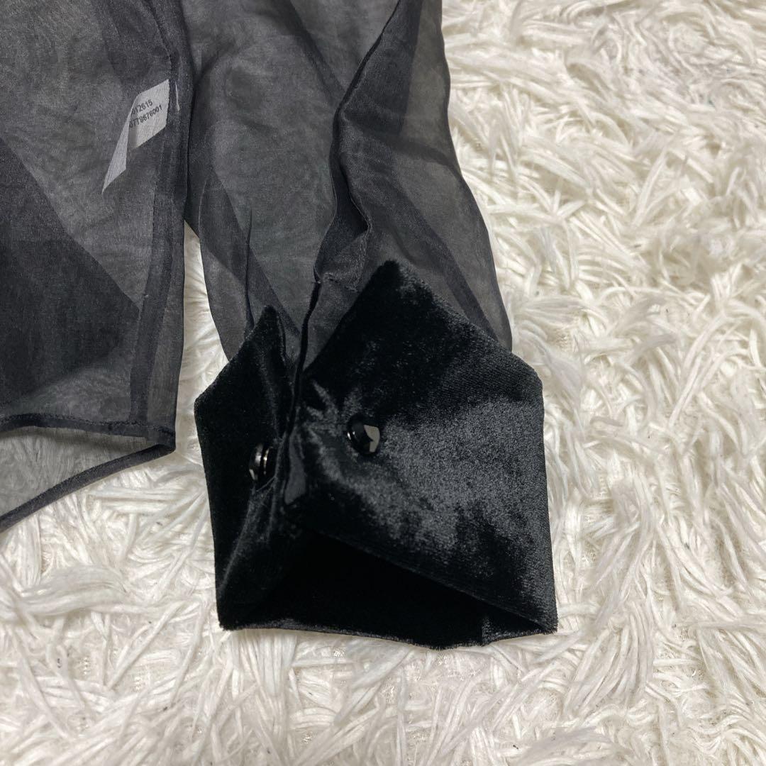 極美品✨現行ラルフローレン　パープルレーベル　シルク　ベロア　ブラウス　M 黒