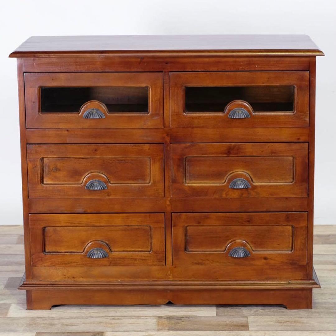 H 新品 アジアン チェスト L カントリー サイドボード 収納 アンティーク