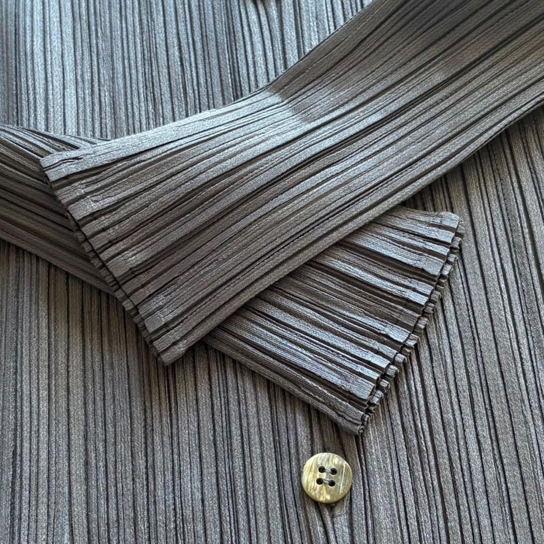 プリーツプリーズ チュニックカーディガン ダークグレー 極美品 サイズ3