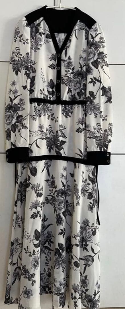 【Diagram】定価4.3万　スタンドカラーティアードワンピース　ロング　36