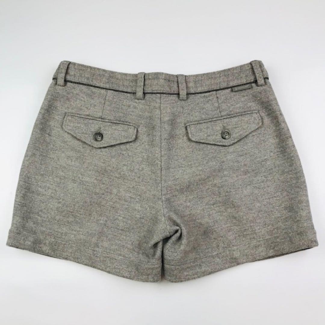 美品★モンクレール・ブランドロゴタグ付 ウール ショートパンツ(42)