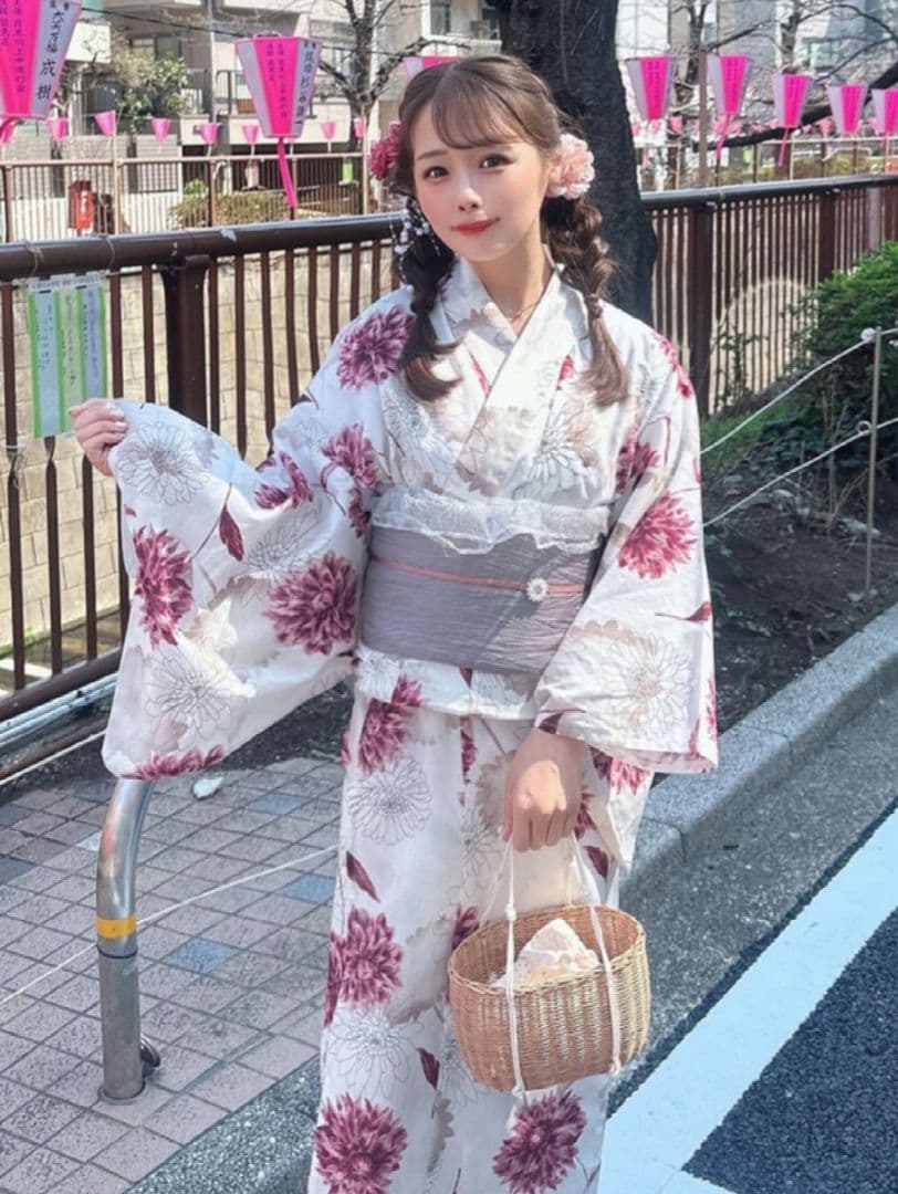 GRL ダリア浴衣フルセット パールビジューベルト 着物着付けセット
