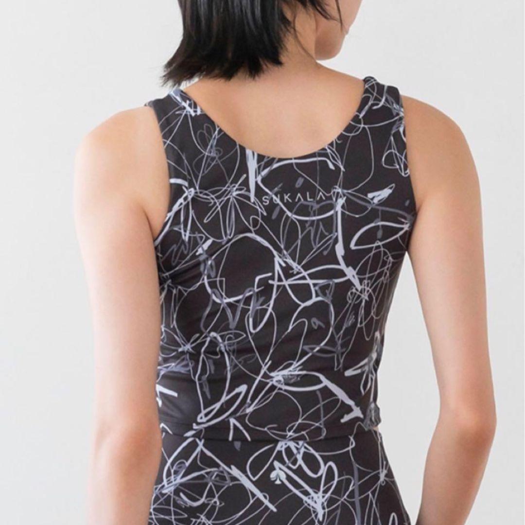 【即日発送】3点セット／リボンフラワープリントレギンス・ブラトップ・ヘアバンド