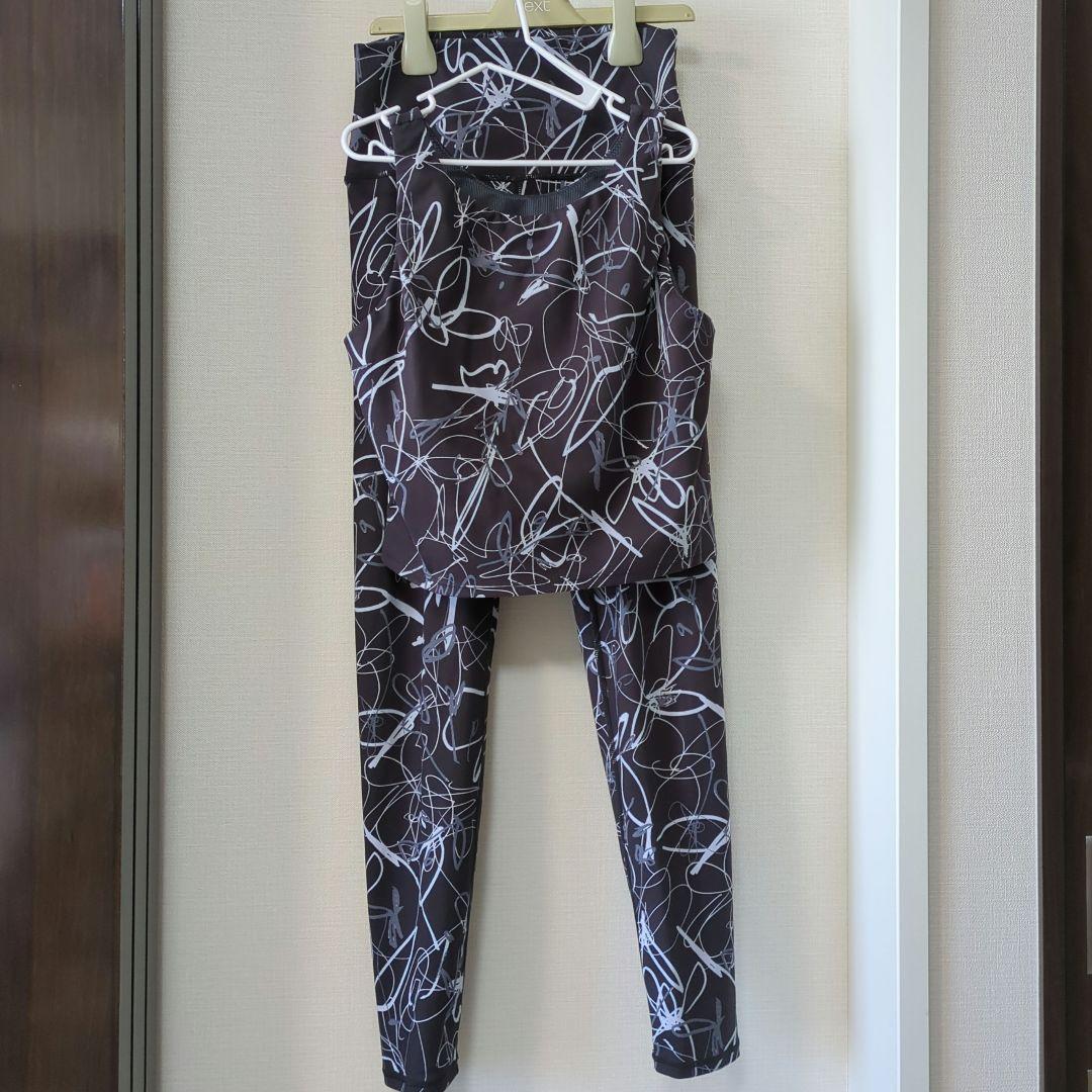 【即日発送】3点セット／リボンフラワープリントレギンス・ブラトップ・ヘアバンド