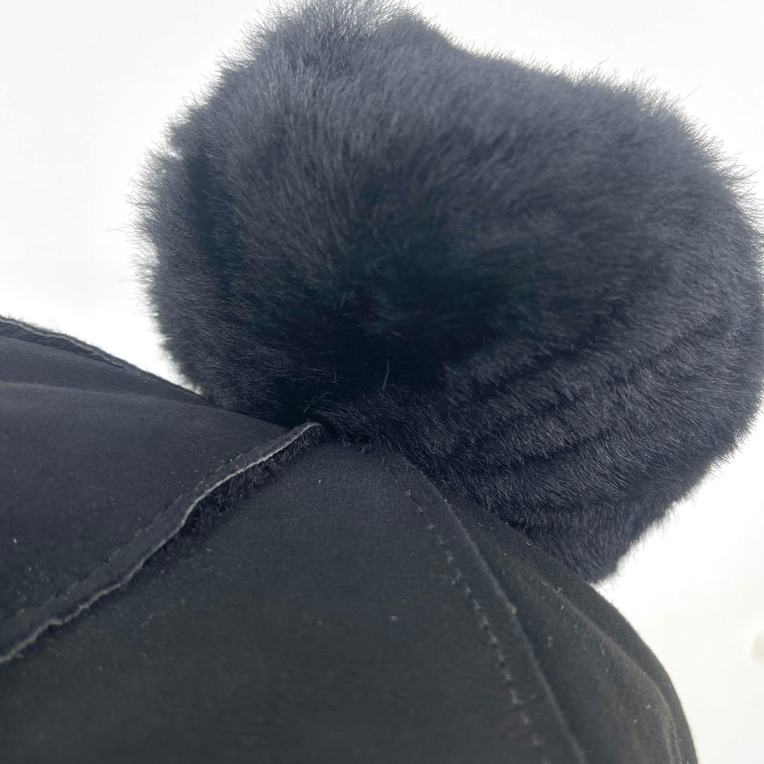 新品未使用　本革ムートン帽/トスカンラム