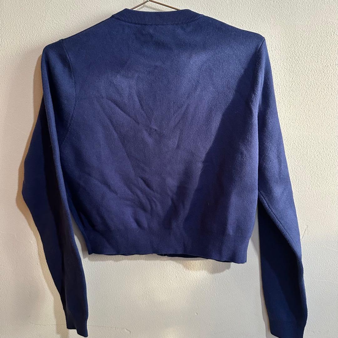 CABaN コットンカシミヤ クルーネックカーディガン　67 ダークブルー　XS