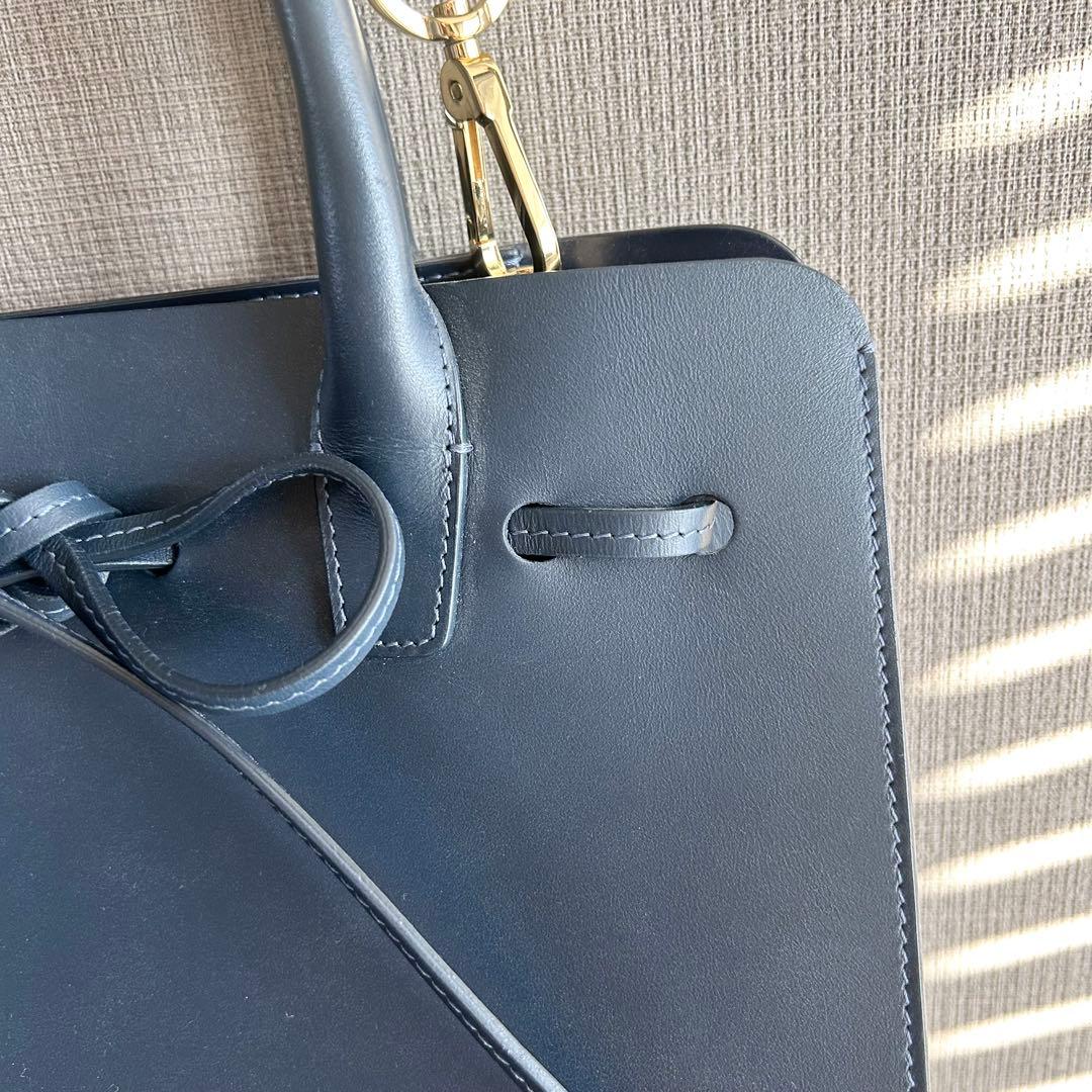 MANSUR GAVIRELマンサーガブリエル★2wayバッグ　リボン　ネイビー