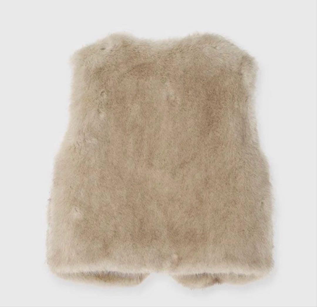 アニュアンス anuansベージュ ファーベスト フリーサイズ 未使用品