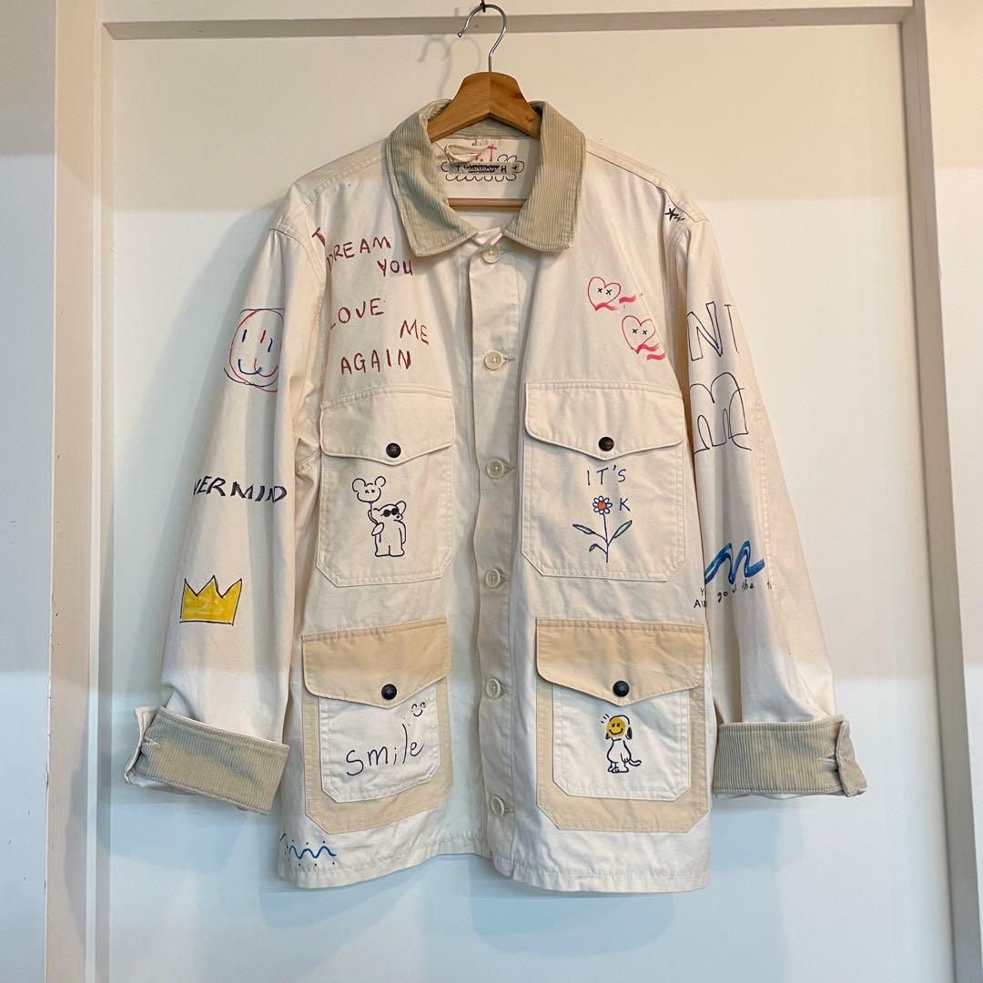 OMNIGOD ペイントジャケット アート ワーク カバーオール　4