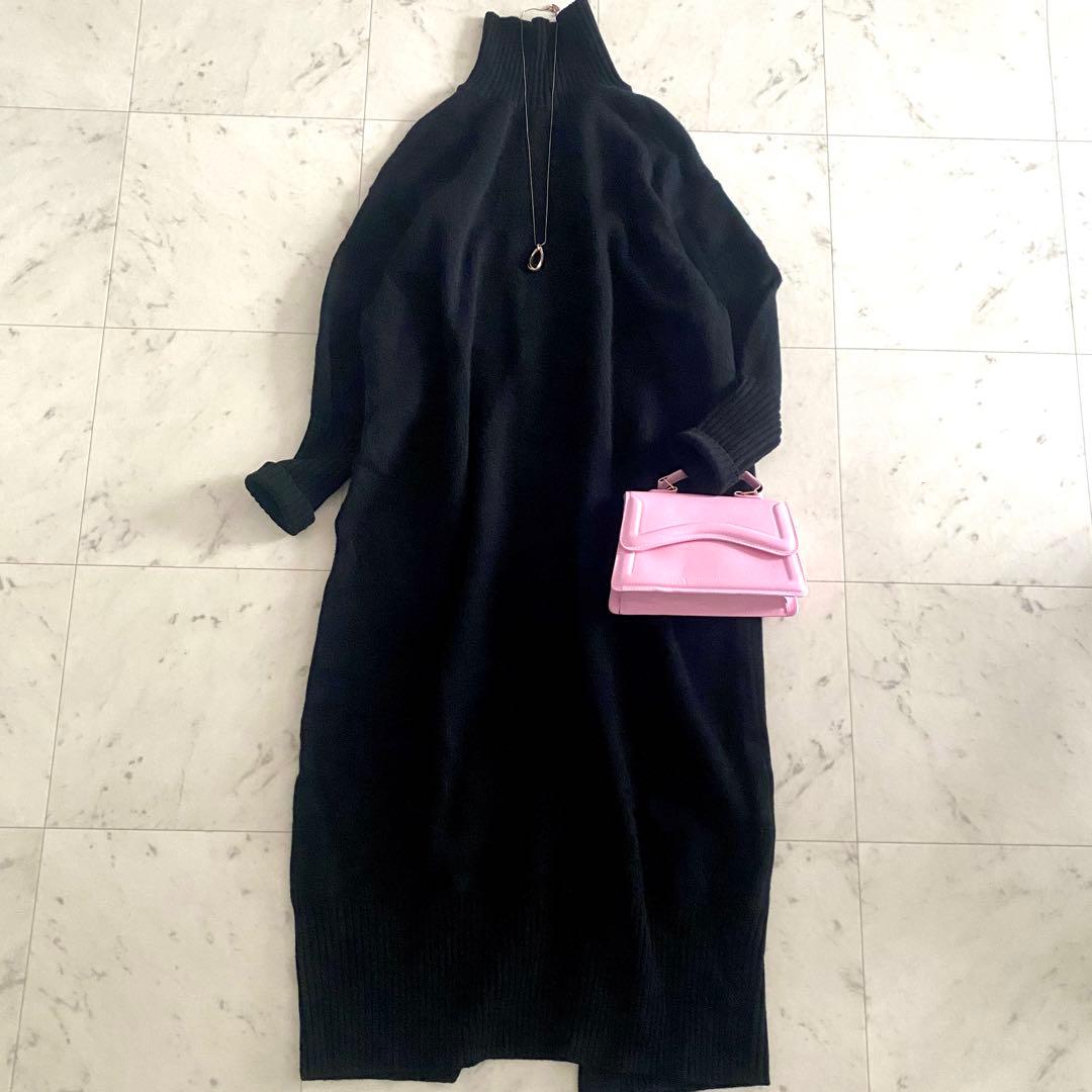 美品 サクラ SACRA エクストラファインウールニットワンピース 近年 38