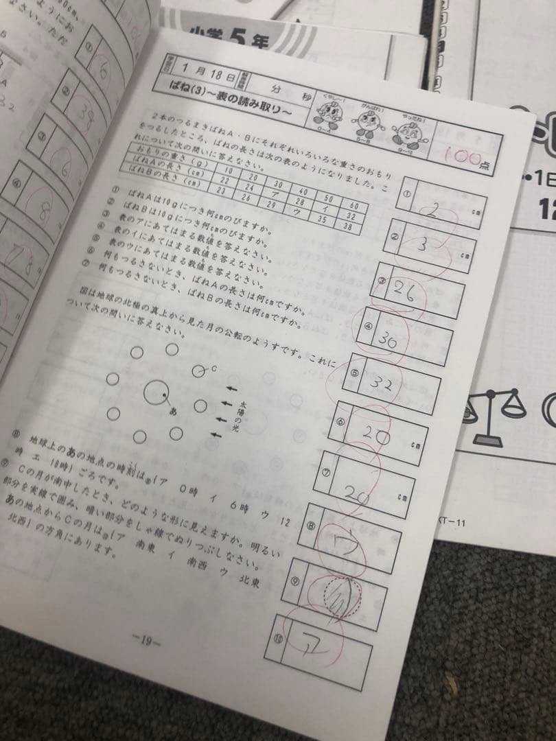 廃盤　サピックス５年理科基礎力トレーニング　年間12冊　2008年中古