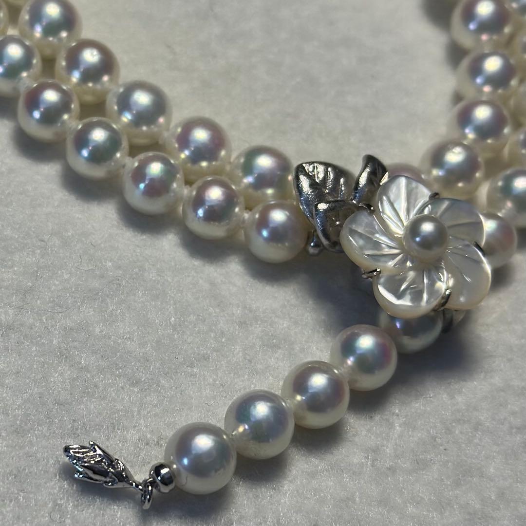 テリ最強 花珠級 アコヤ真珠　パール ネックレス 45cm 2way 留花