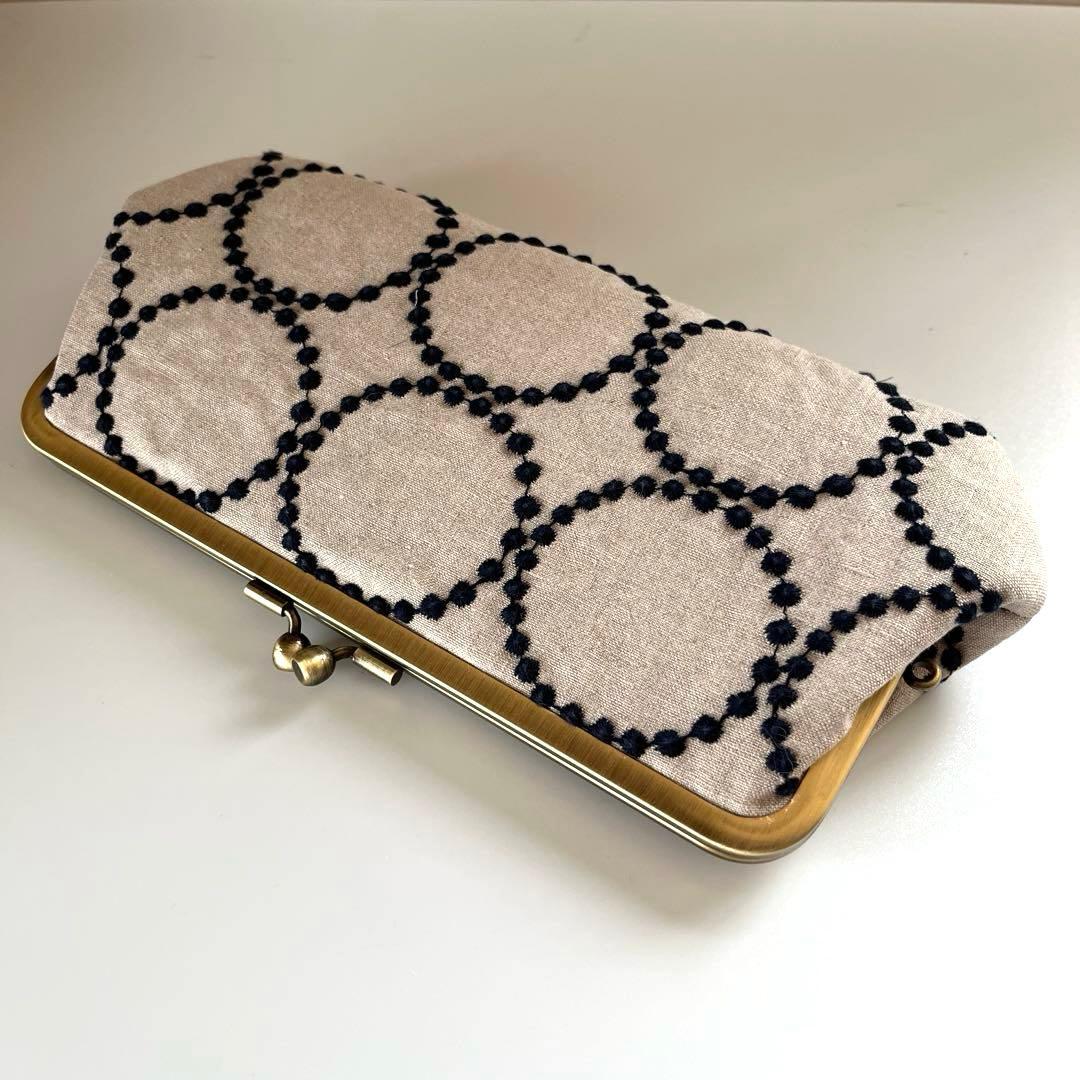 ハンドメイド　がま口長財布　ミナペルホネン　tambourine