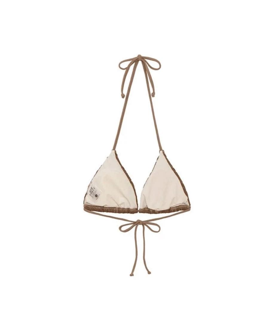 AIRSPACE ナチュラル美胸かぎ編みビキニ　3点セット　ココアブラウン