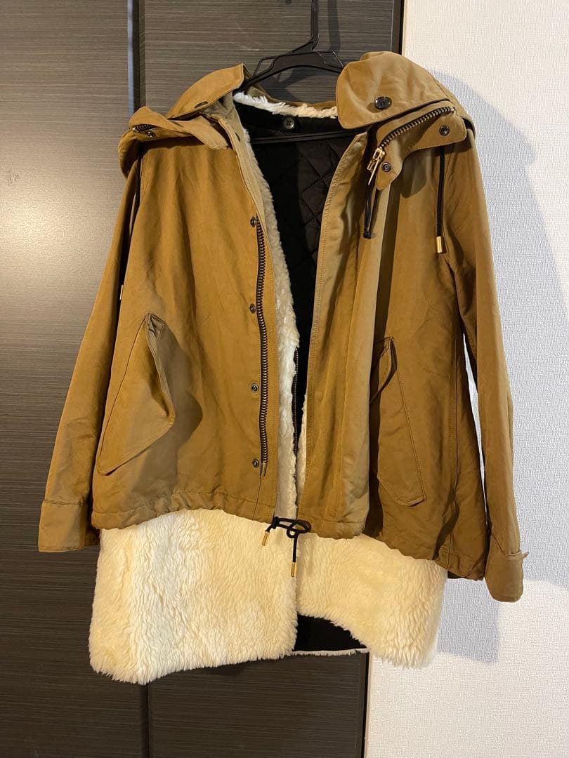 ブラウン モッズコート 36サイズ　リラクス　ライナー　ファーベスト付