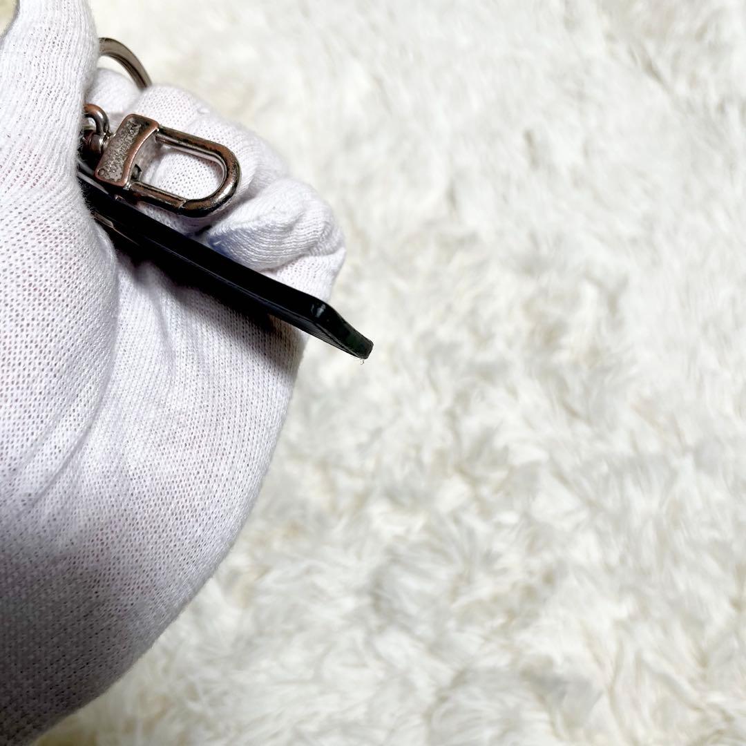 美品✨ルイヴィトン ポルトクレ エピ 黒 青 バイカラー LVロゴ キーチャーム