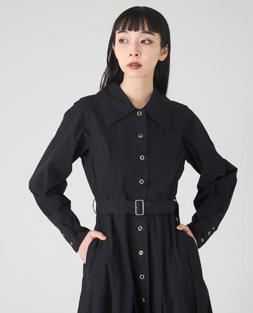 foufou 【THE DRESS #55】ゴールドボタンシームタックドレス